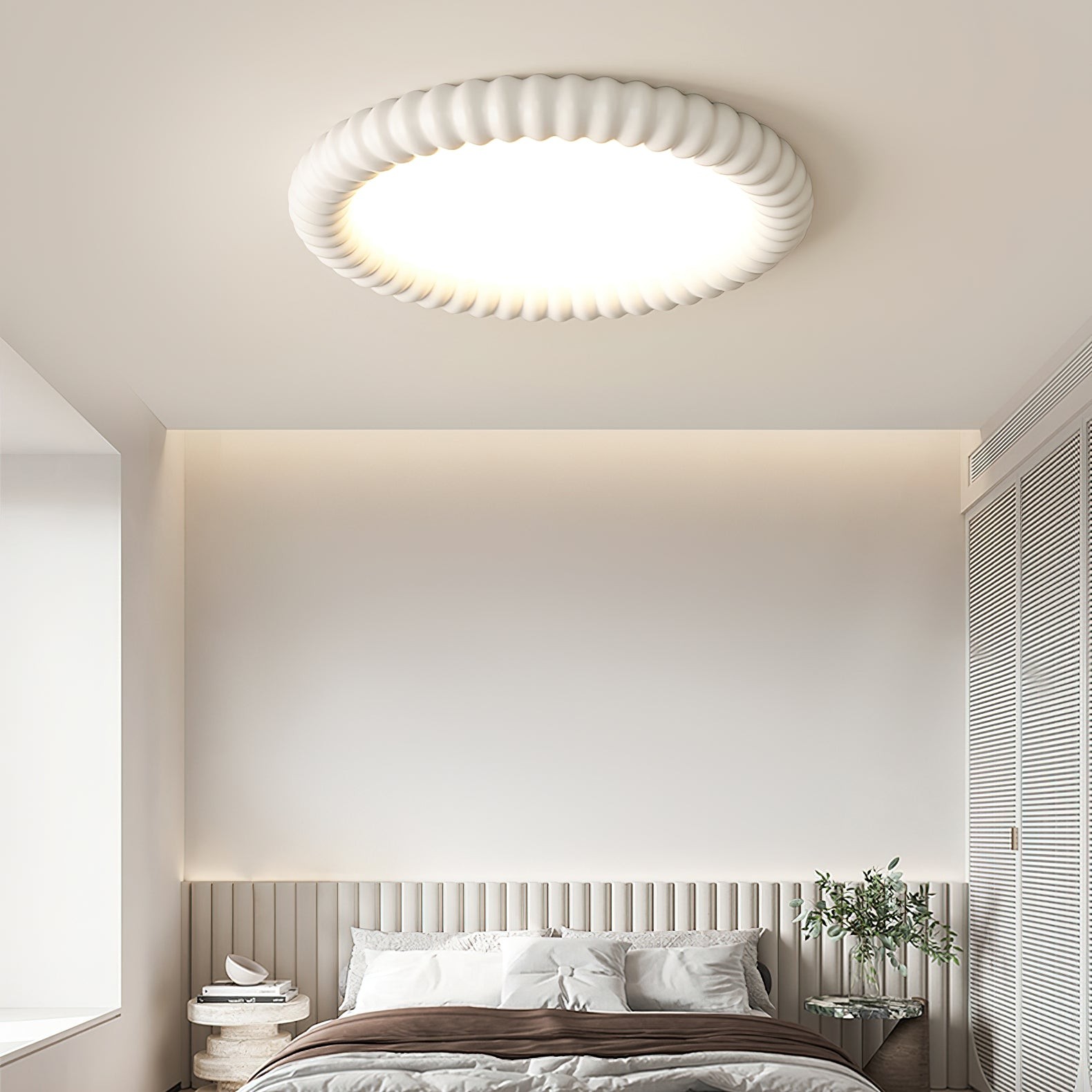 Cream Style Ripple Ring Ceiling Lamp M525