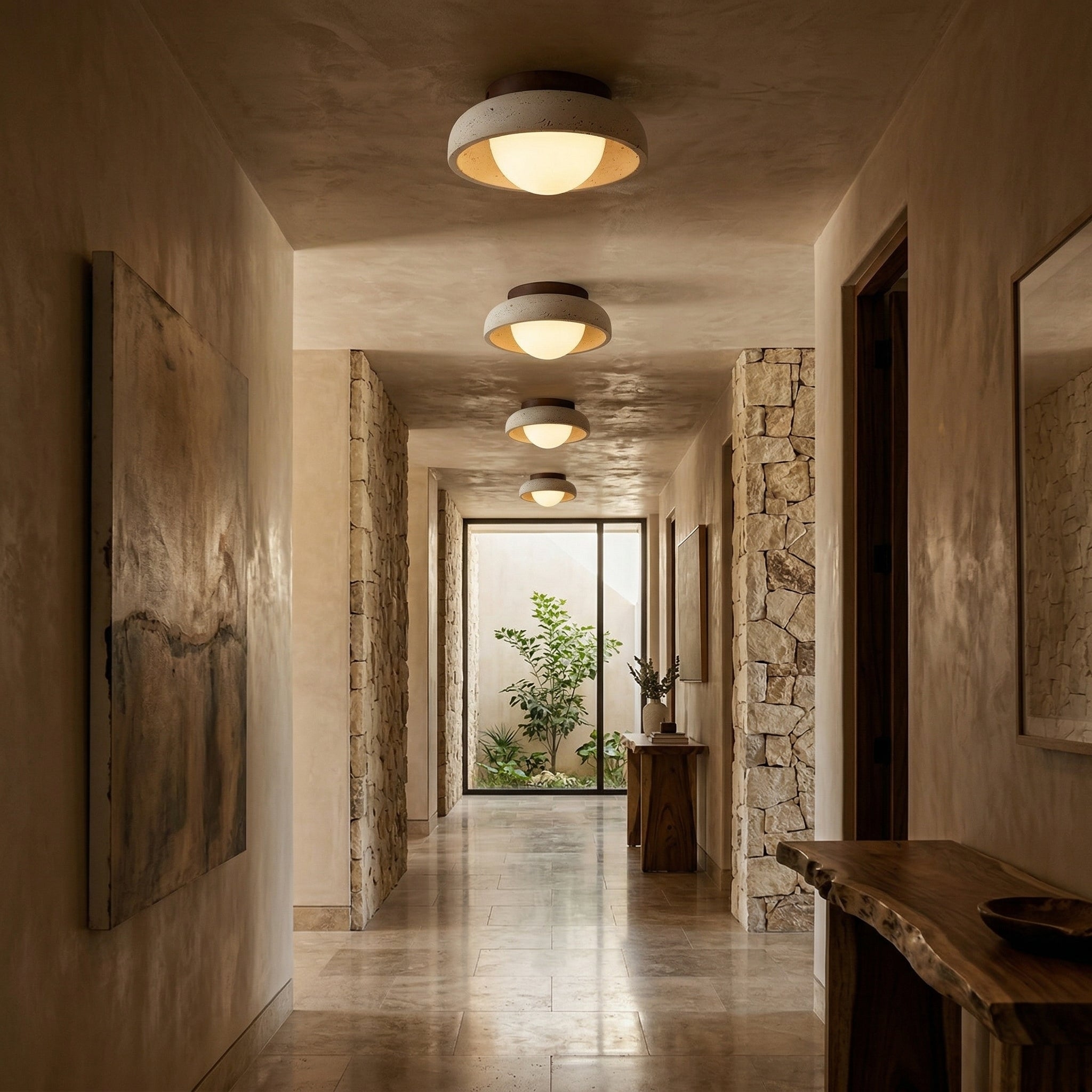 Piedra Travertine Ceiling Lamp D682