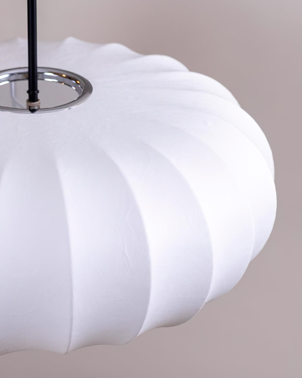 Simple Wabi-sabi White Lantern Fabric Pendant Lamp M105