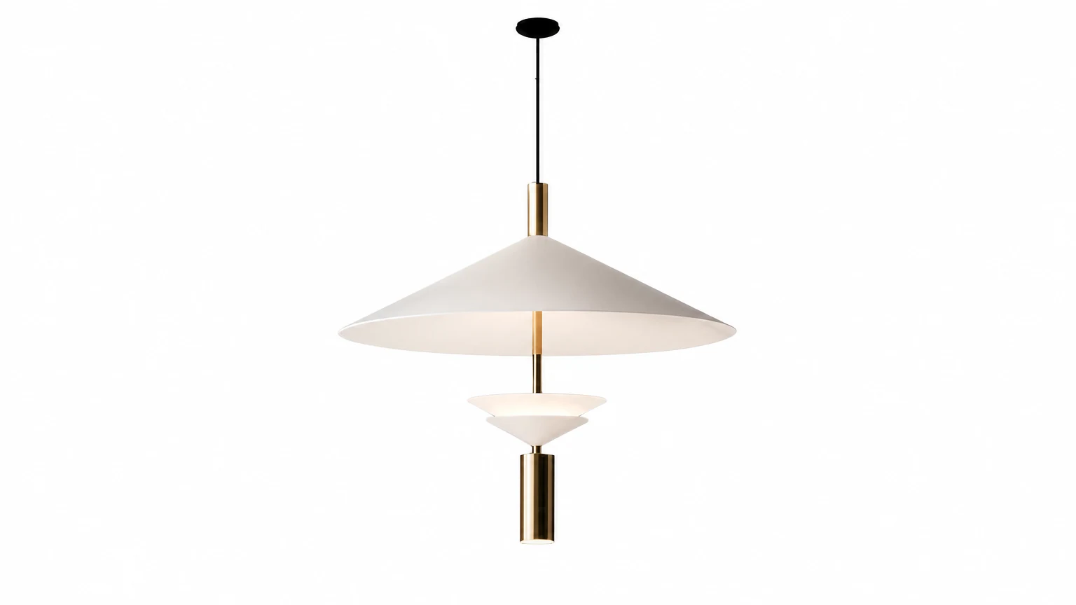 Nordic wielowarstwowa metalowa lampa wisząca UFO S134 w nowoczesnej scenie wnętrz