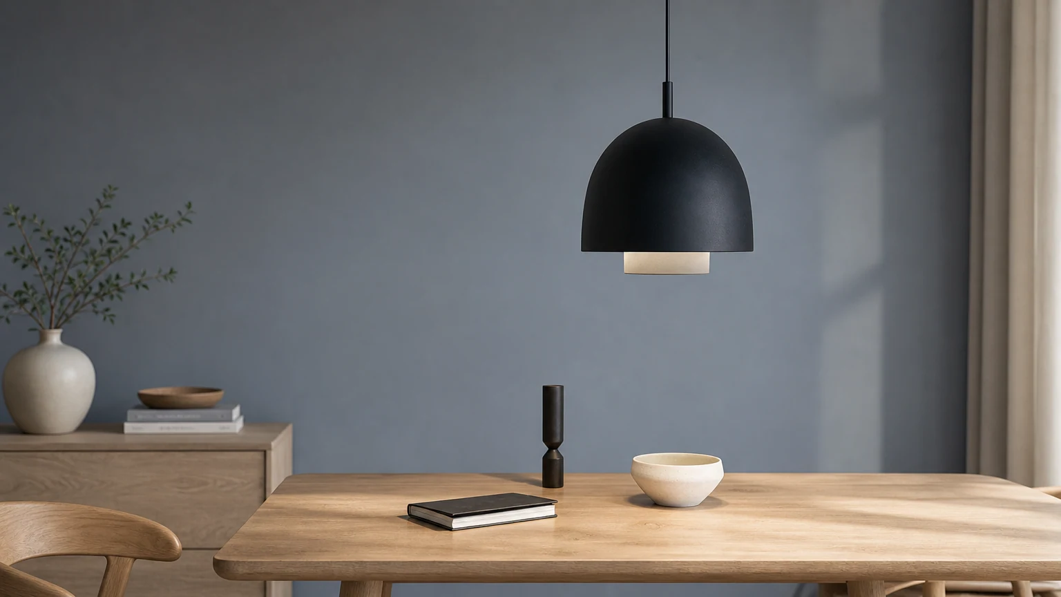 Skandynawska lampa wisząca STONE w scenie pokoju