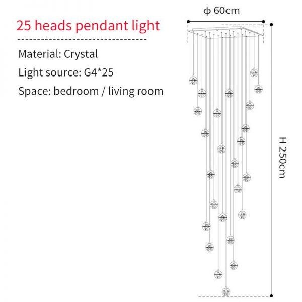 Crystal Ball Pendant Light For Living Room
