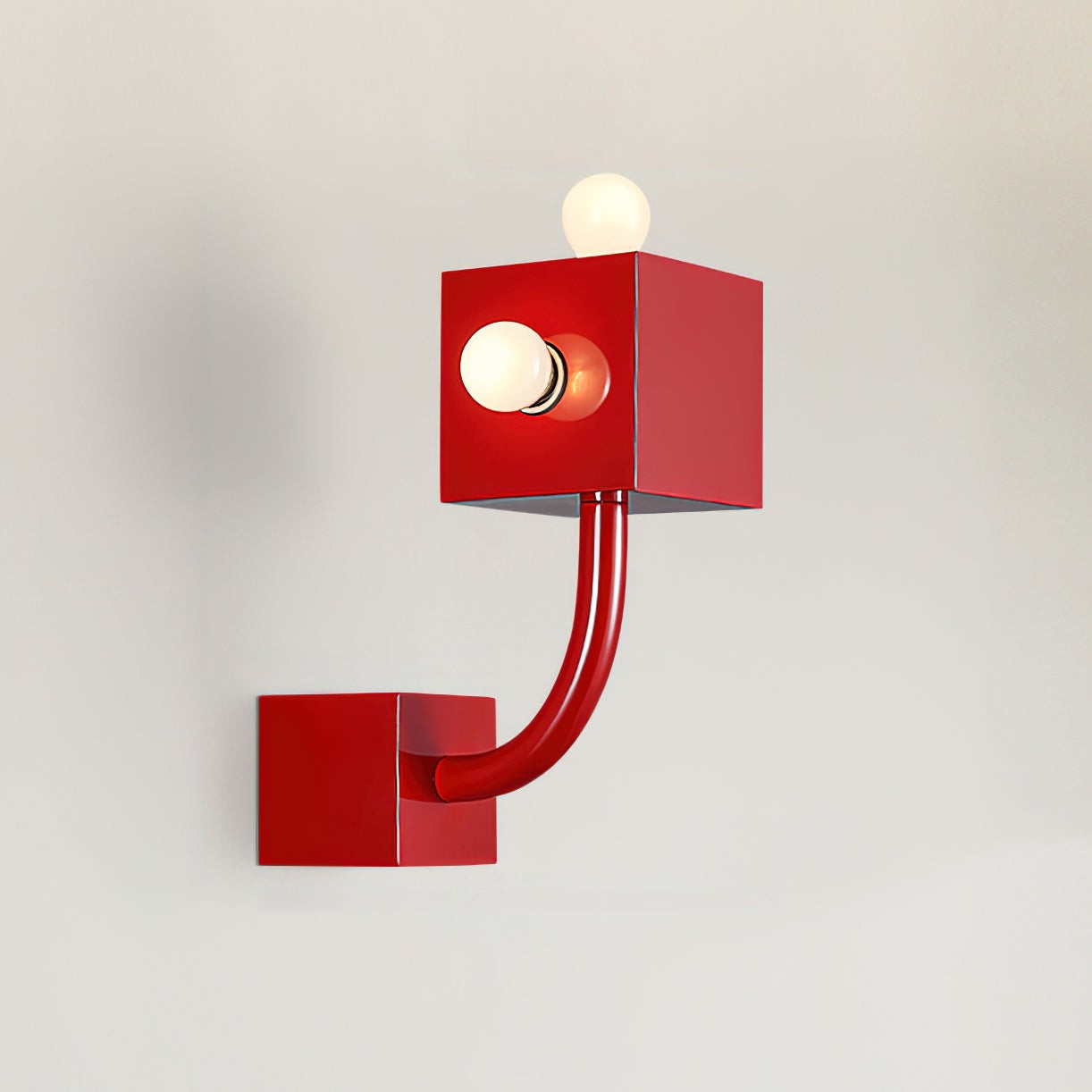 Red Cube Metal Wall Lamp M338