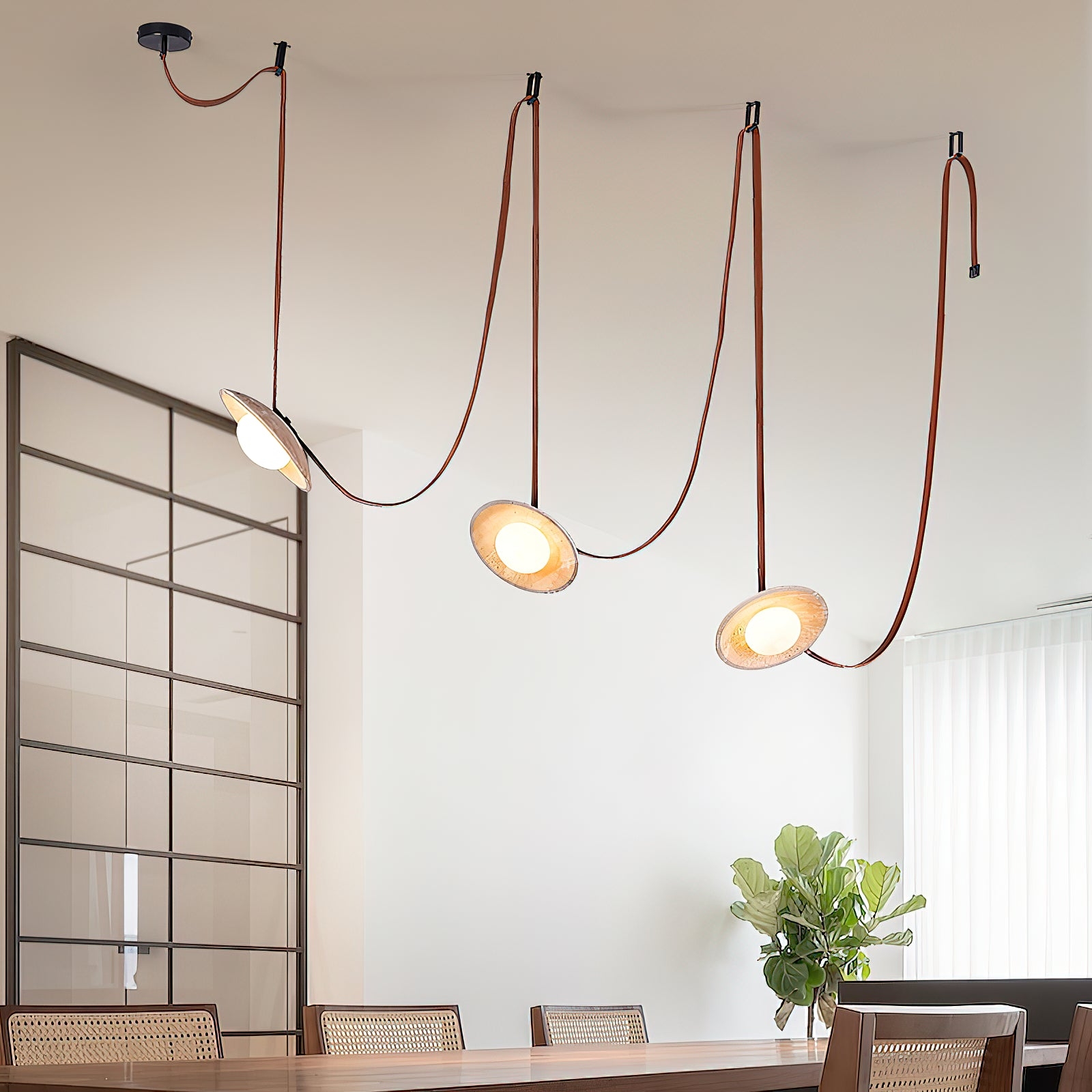 Light Rail Leather Pendant Lamp D688