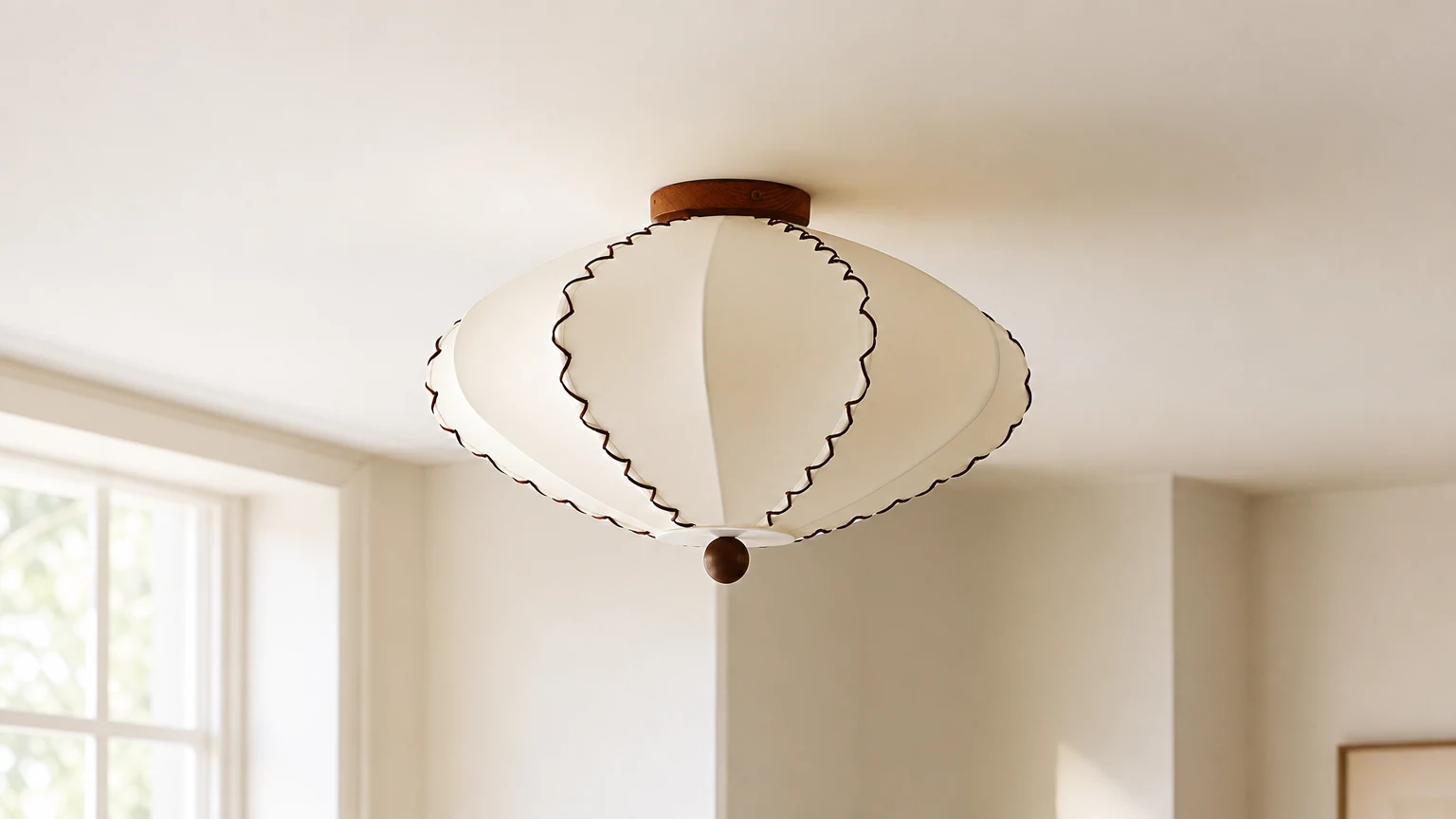 Lampa sufitowa Lucian D101 zainstalowana w ciepłym wnętrzu
