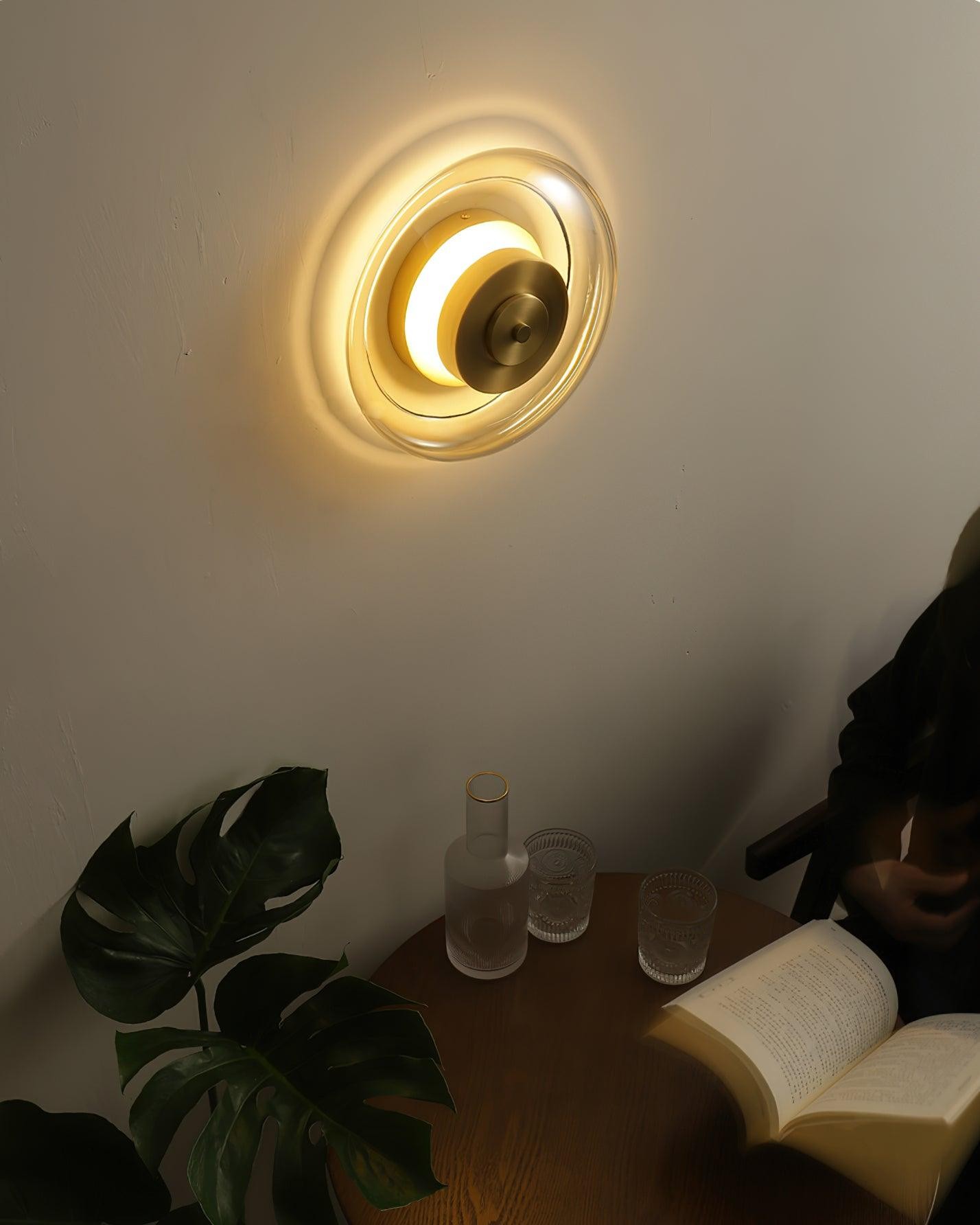 Postmodern Brass Glass Wall Lamp M214
