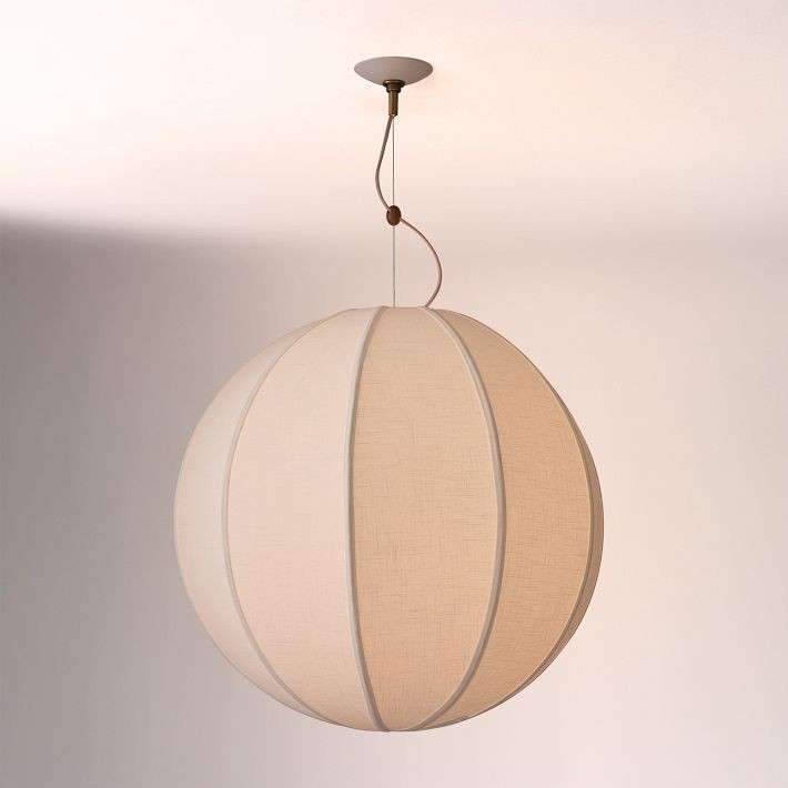 Alvian Pendant Light - Linen Shade with Adjustable Height for Cozy Dining T216