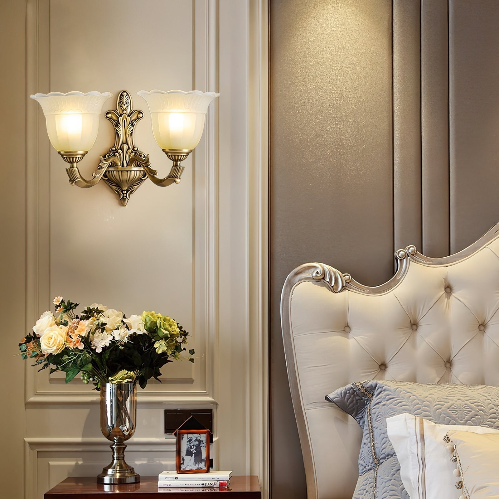 Bloom Flower Brass Sconce D631