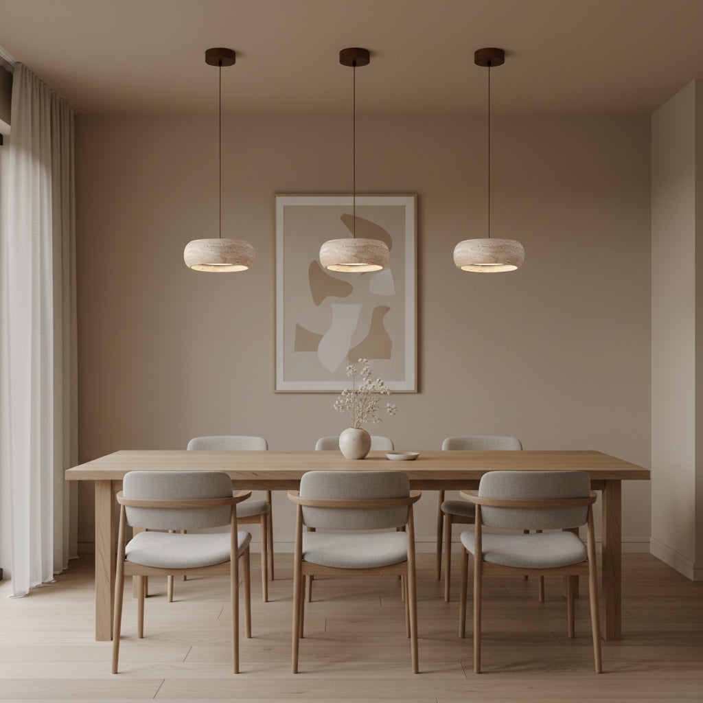 Travertine Drum Pendant Lamp D608
