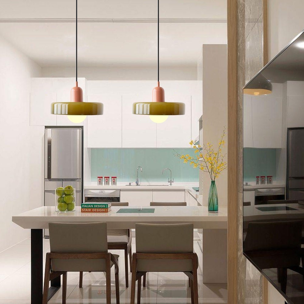 Morandi Glass Disc Orb Pendant Lamp S85