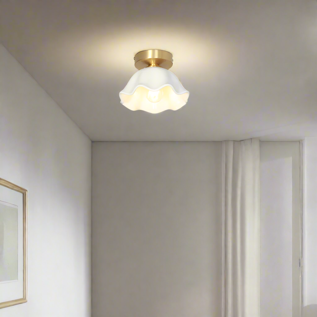 Blossom Glow Mid-Century Ceramic Ceiling Light D952