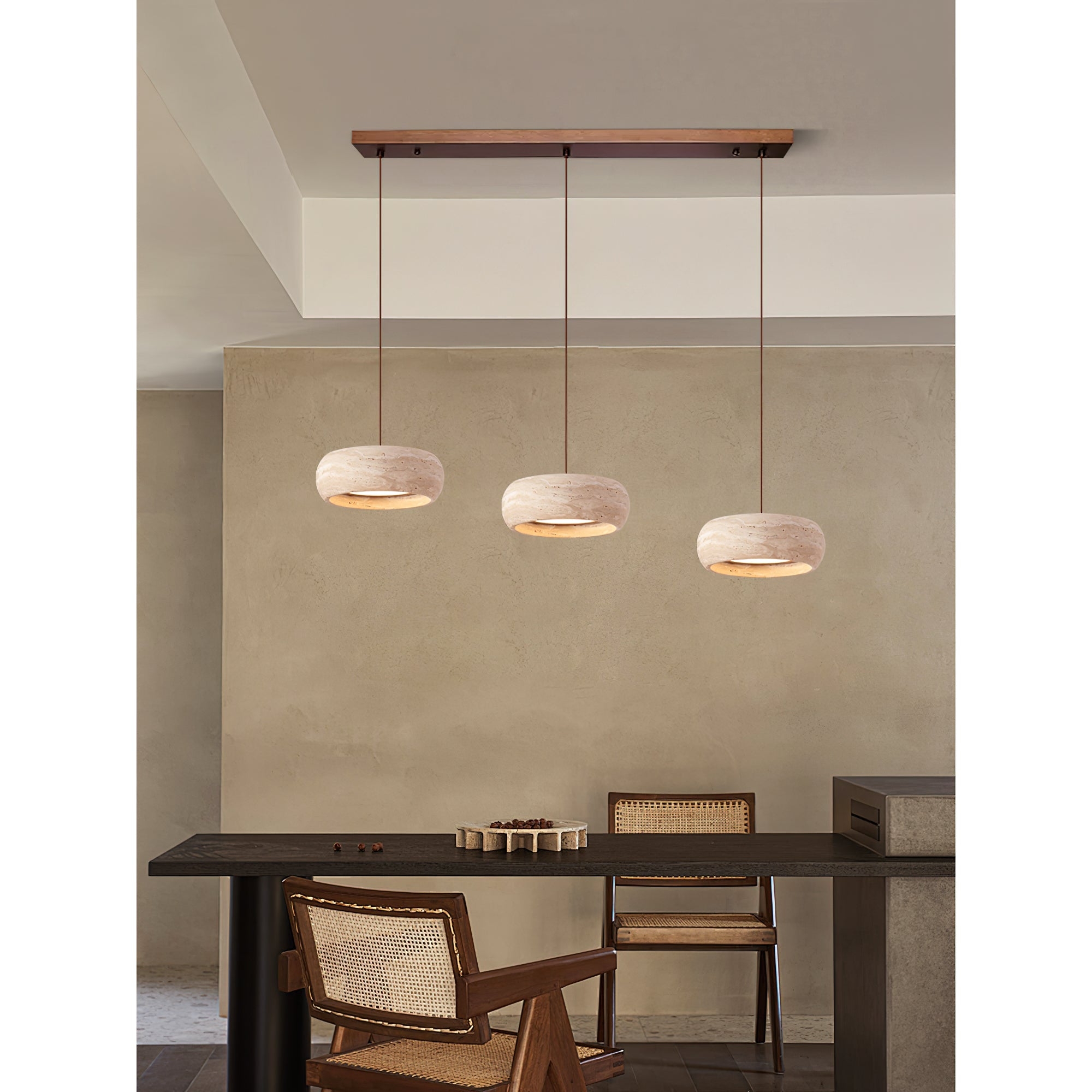 Travertine Drum Pendant Lamp D608