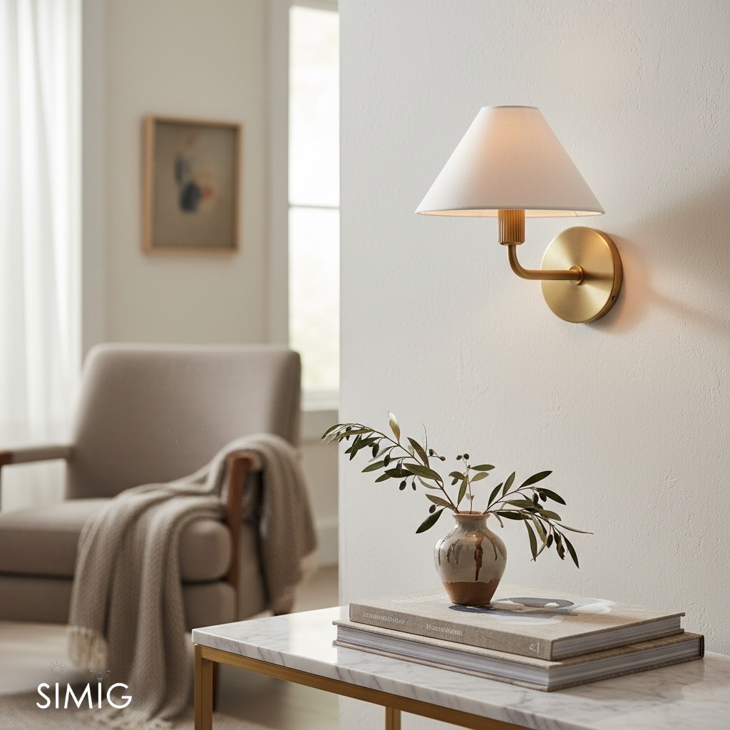 Diora Contemporary Wall Sconce Light - Elegant Brass Fixture for Home or Office T040