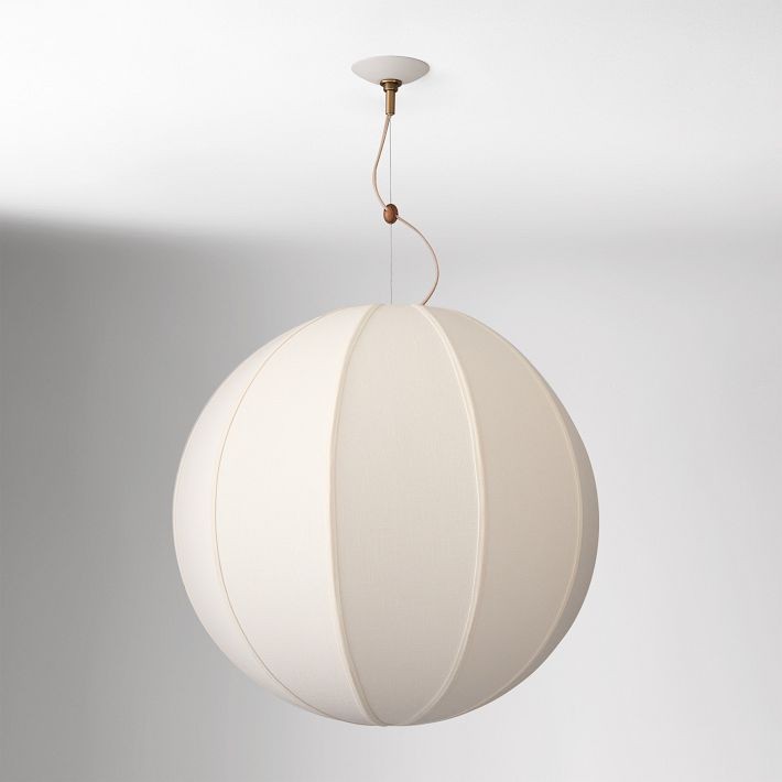 Alvian Pendant Light - Linen Shade with Adjustable Height for Cozy Dining T216