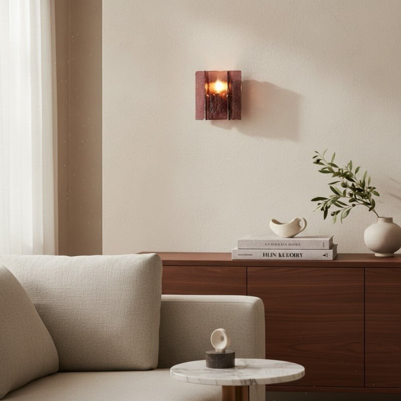 Lumiridge Modern Wall Light - Minimalist Design Metal Glass Fixture for Living Room T572