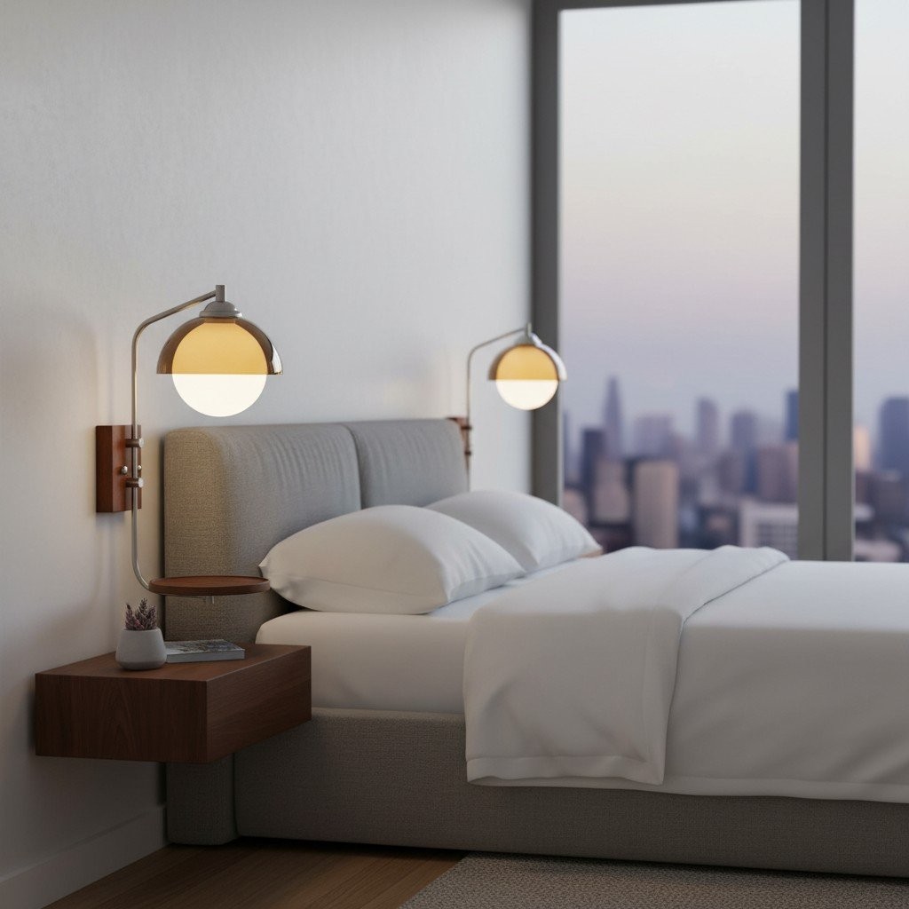 Afterglow Modern Sunset Wall Lamp - Dual Glass Shade Design with Wood-Texture Base T588