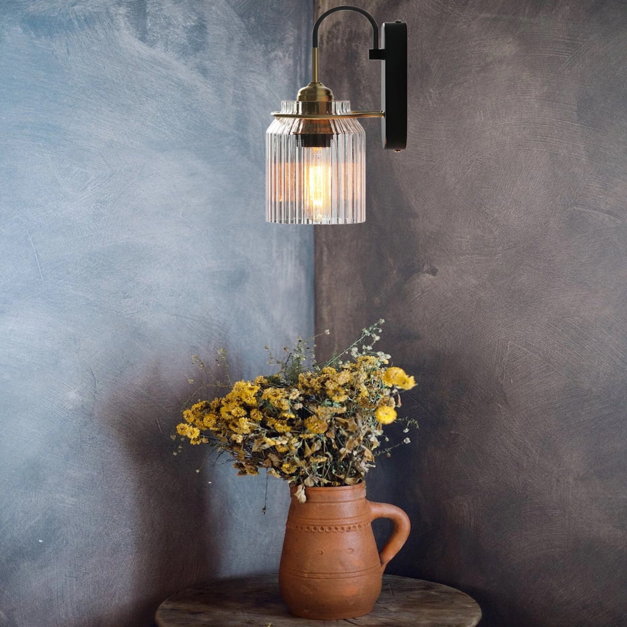 Nordic Columnar Glass Mirror Front Wall Lamp M128