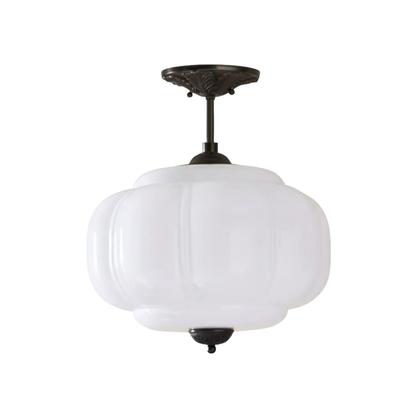 Eloise Vintage Pumpkin Glass Semi-Flush Mount Pendant Light G53