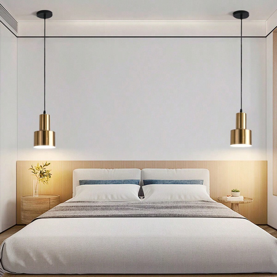 Nordic Brass Bedroom Pendant Light Modern Bar Pendant Light S95