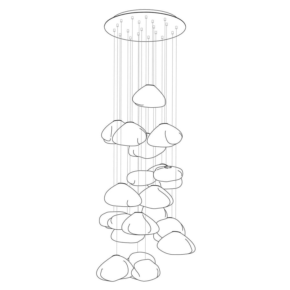 Multi-Head Irregular Glass Bubble Chandelier M180
