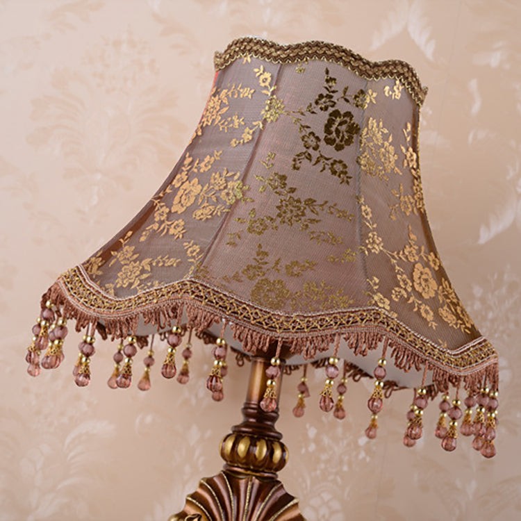 Pastoral Flower Lampshade Carved Table Lamp M13
