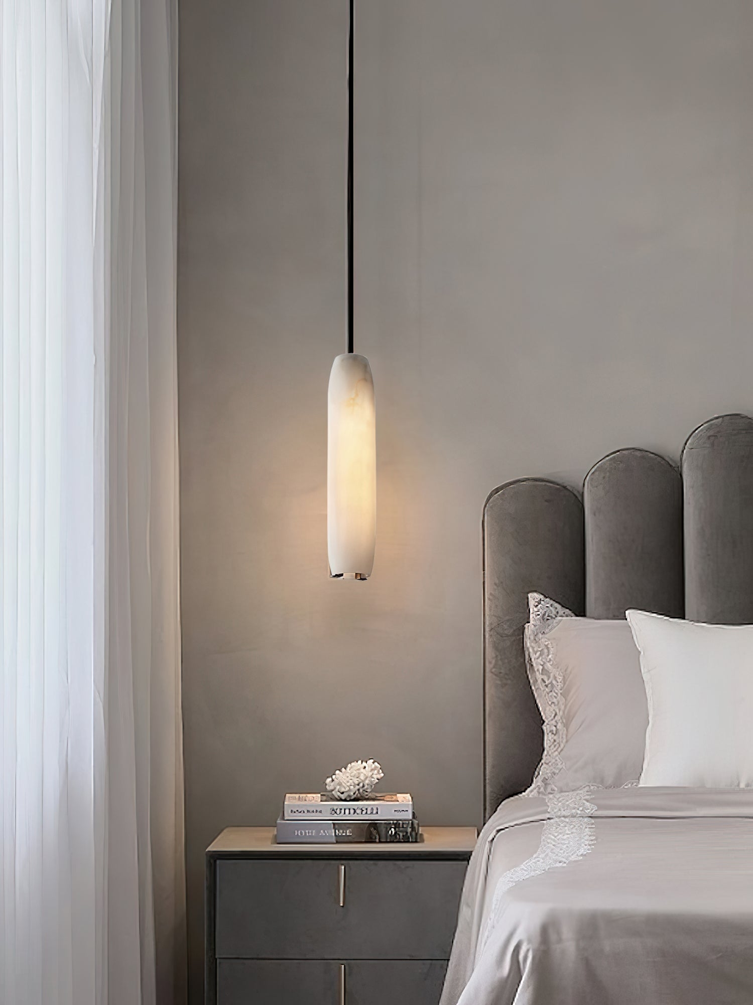 Alabaster Flute Pendant Light D436