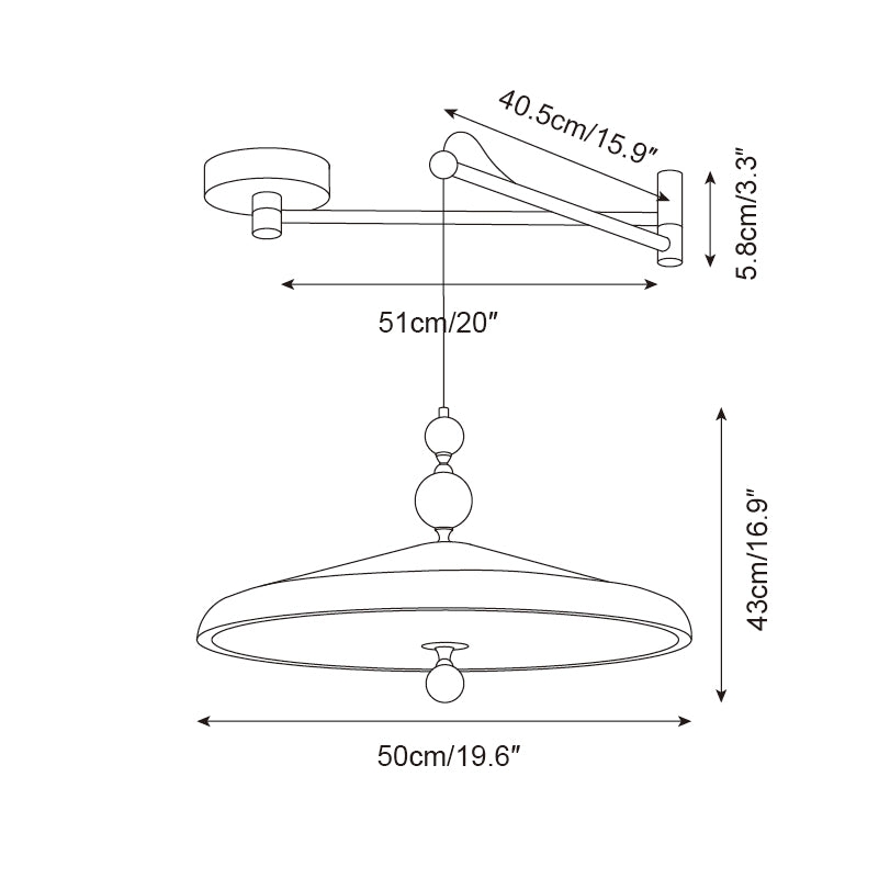 Hover Swing Arm Pendant Lamp D63
