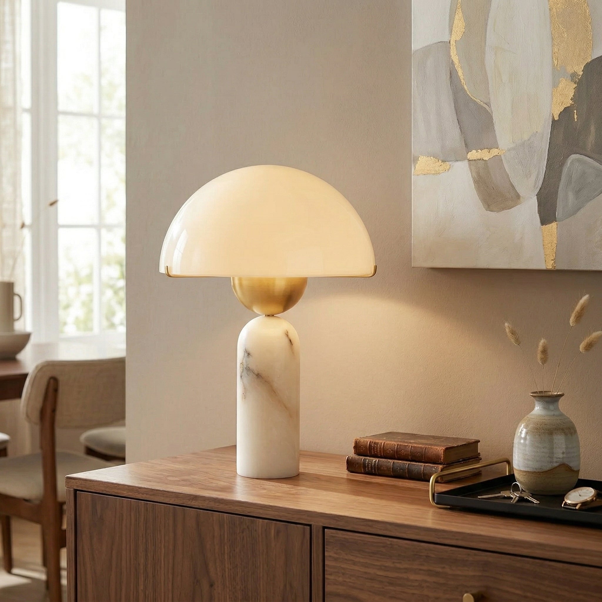 Peono Alabaster Table Lamp D440