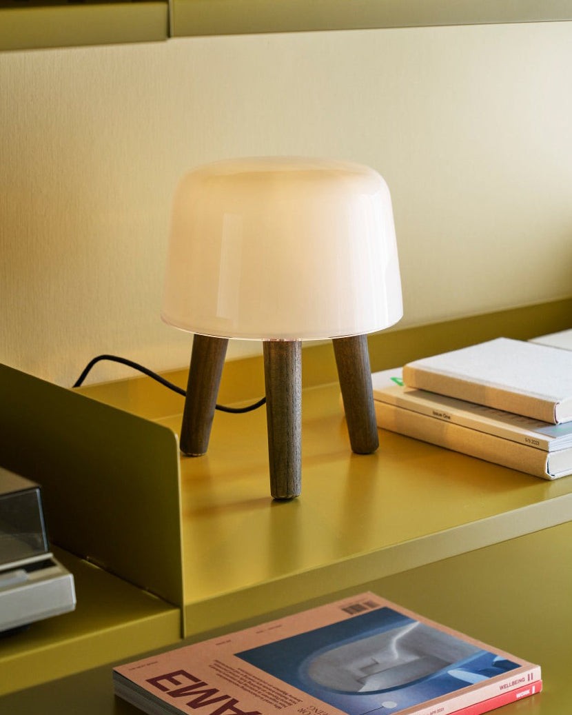Nordic Wood Decorative Glass Table Lamp For Bedroom M355