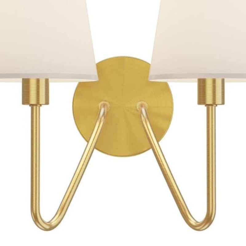 Arcuma Vintage Inspired Metal Wall Sconce - Handcrafted Fabric Shade for Bedroom T500