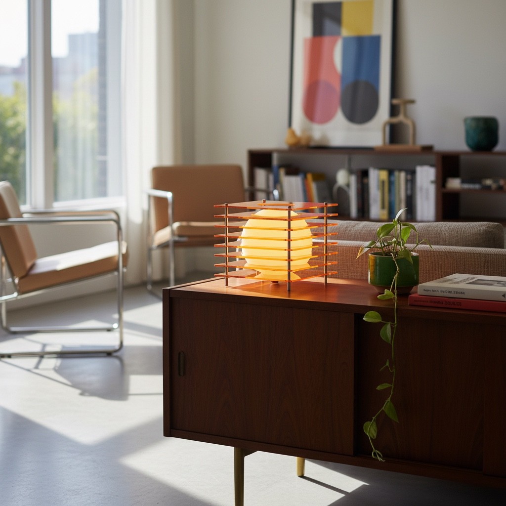 Afterglow Series Moon Cube Geometric Sphere Table Lamp - Modern Style Bedroom Decor T501