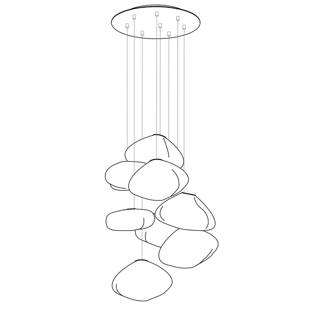 Multi-Head Irregular Glass Bubble Chandelier M180