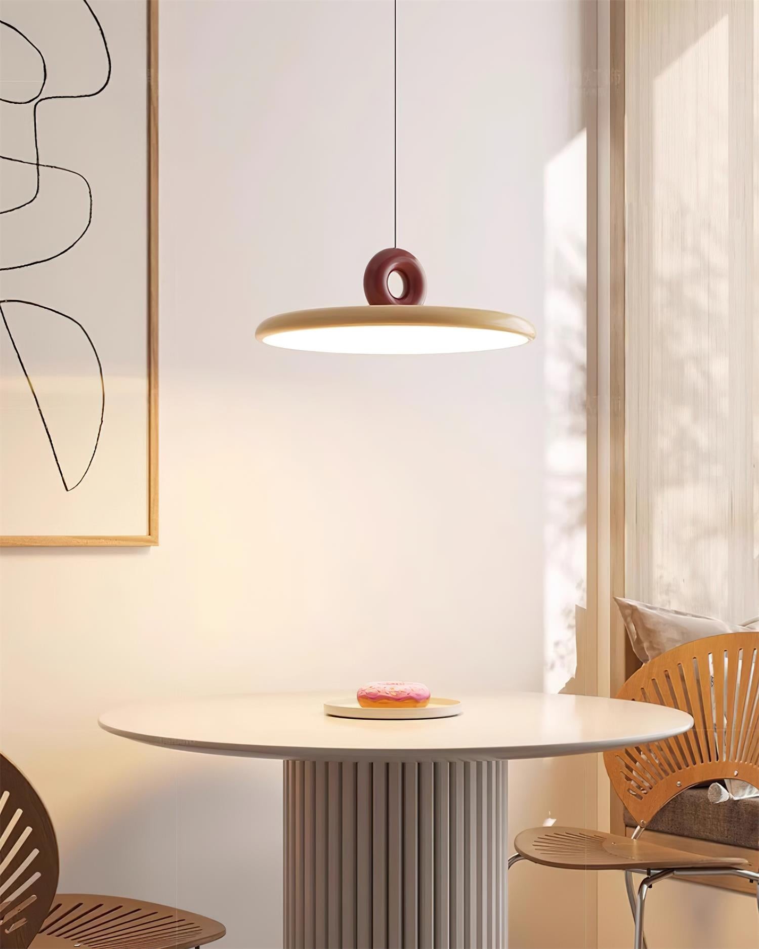 Cream Style Vertical Flying Saucer Pendant Lamp M269