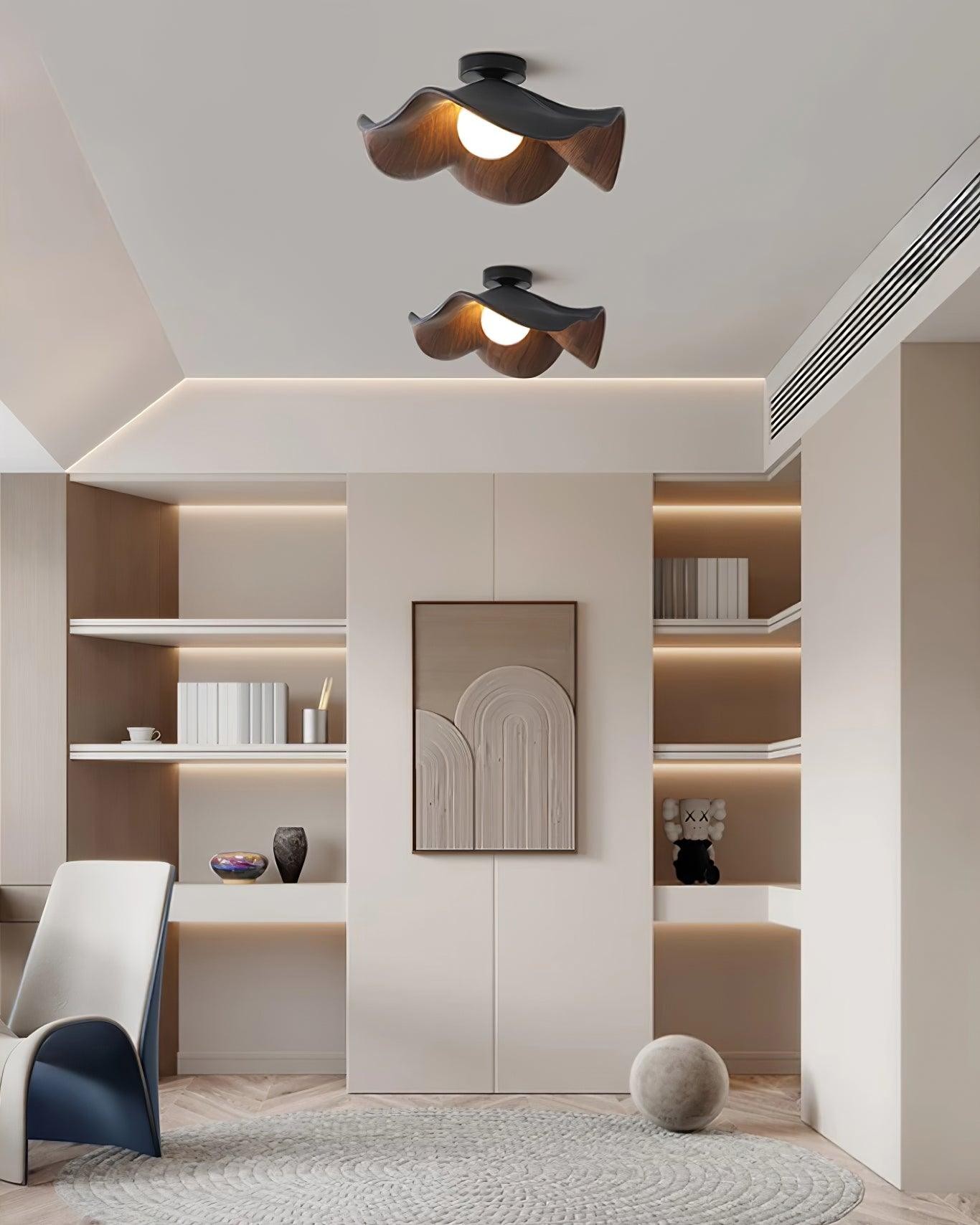 New Modern Simple Walnut Grain Ceiling Light M171