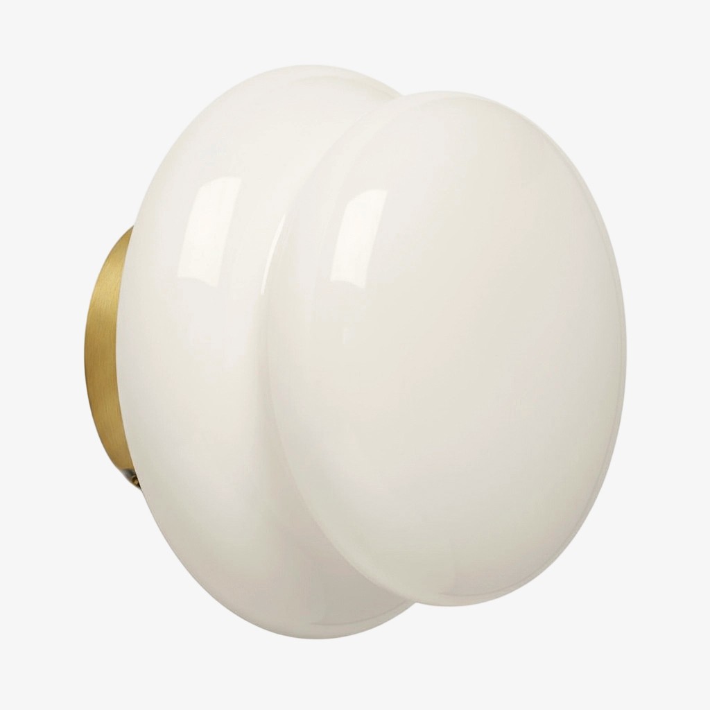 Orra Vintage Opal Glass Wall Lamp - Classic Round Sconce for Living Room T423