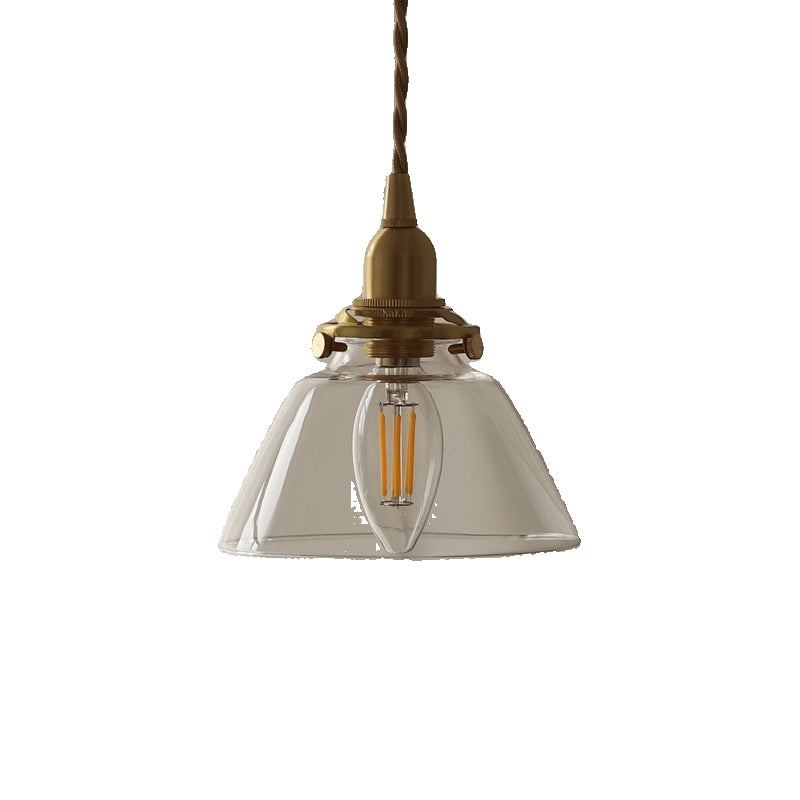 Jasmine Vintage Brass Glass Pendant Light D950