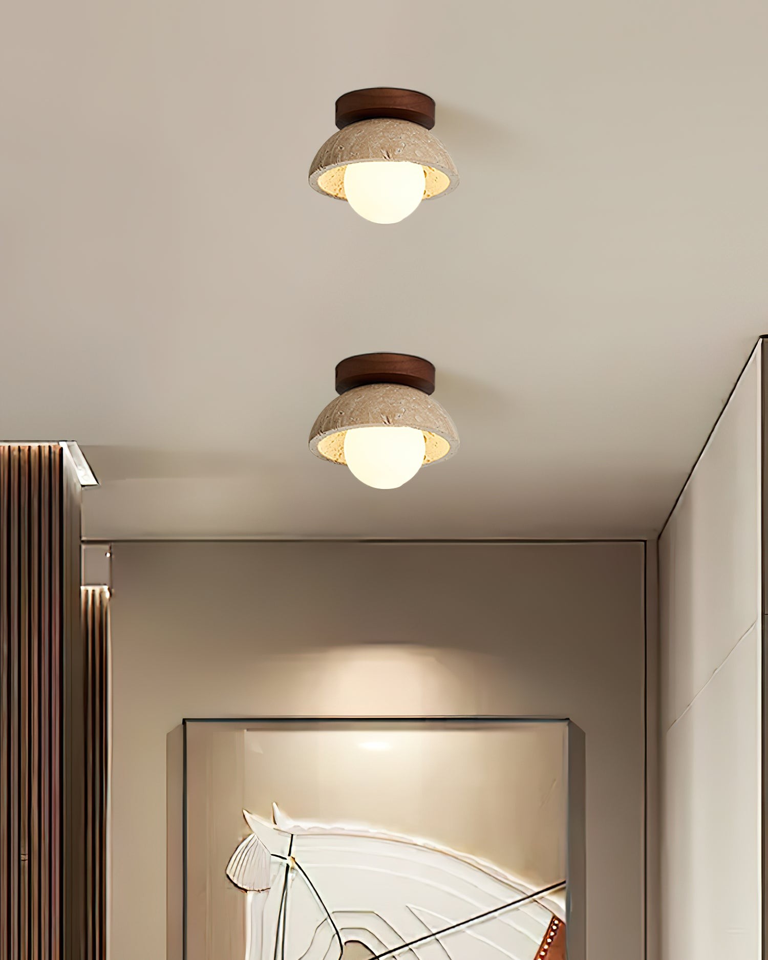 Wabi-Sabi Style Travertine Ceiling Light M221