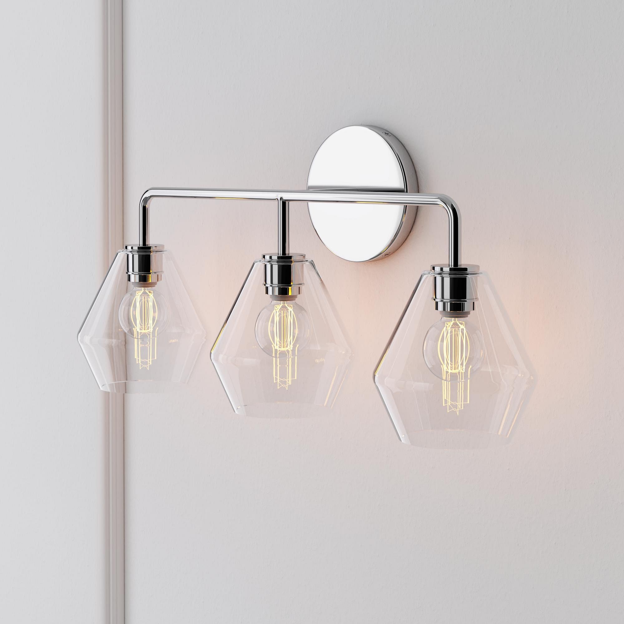Merin Multi Head Dressing Table Wall Lamp - Metal And Glass Sculptural Lamp T186