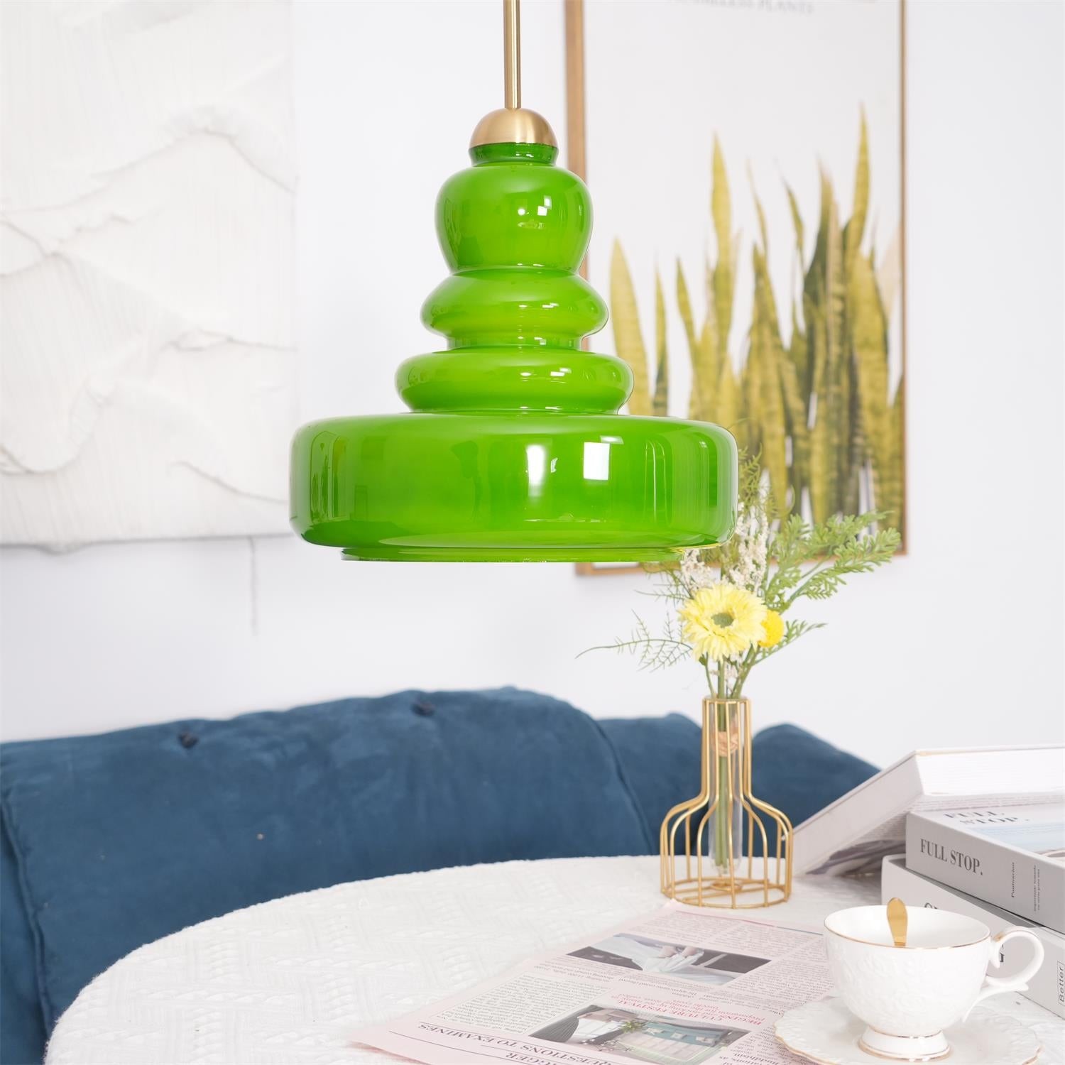 Mid Century Modern Gourd Glass Pendant Light M215