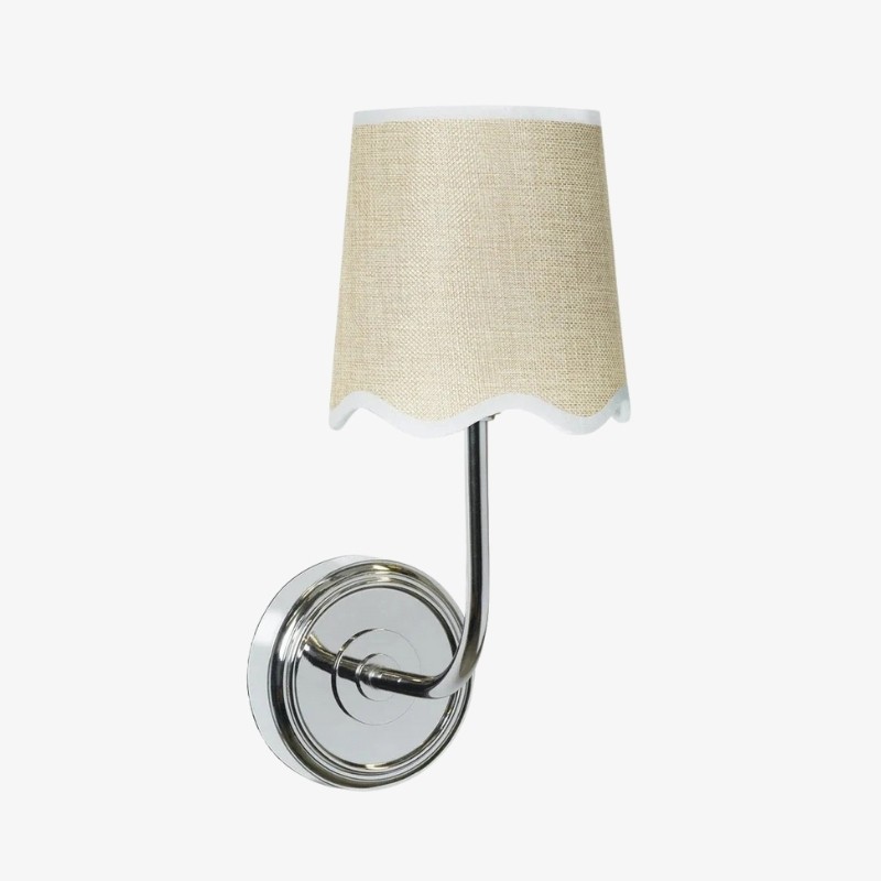 Glissum Contemporary Metal and Linen Wall Lamp with Soft Diffused Shade for Hallway or Entry T524
