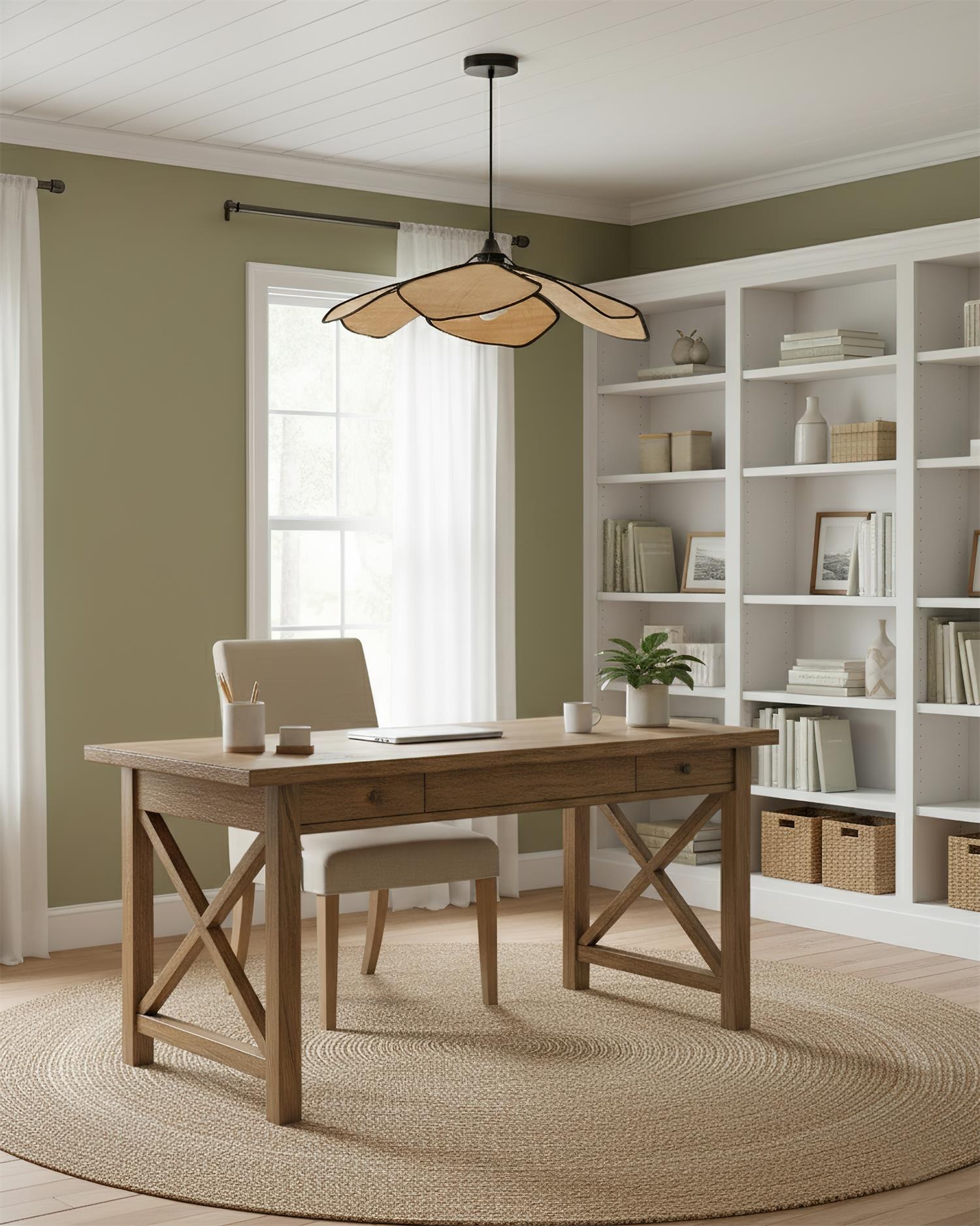 Raffia Petal Pendant Lamp D251