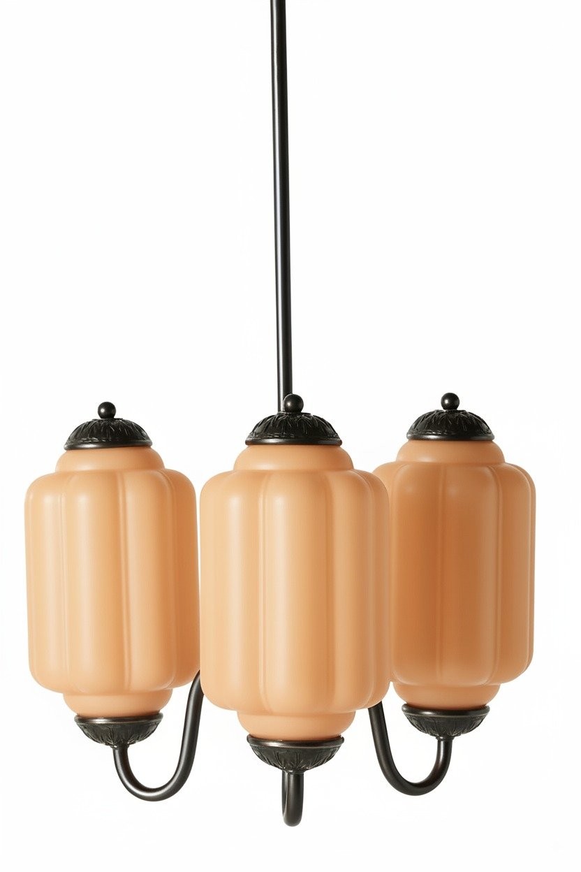 Eloise Vintage Glass Chandelier - Milk Glass Home Accent T289