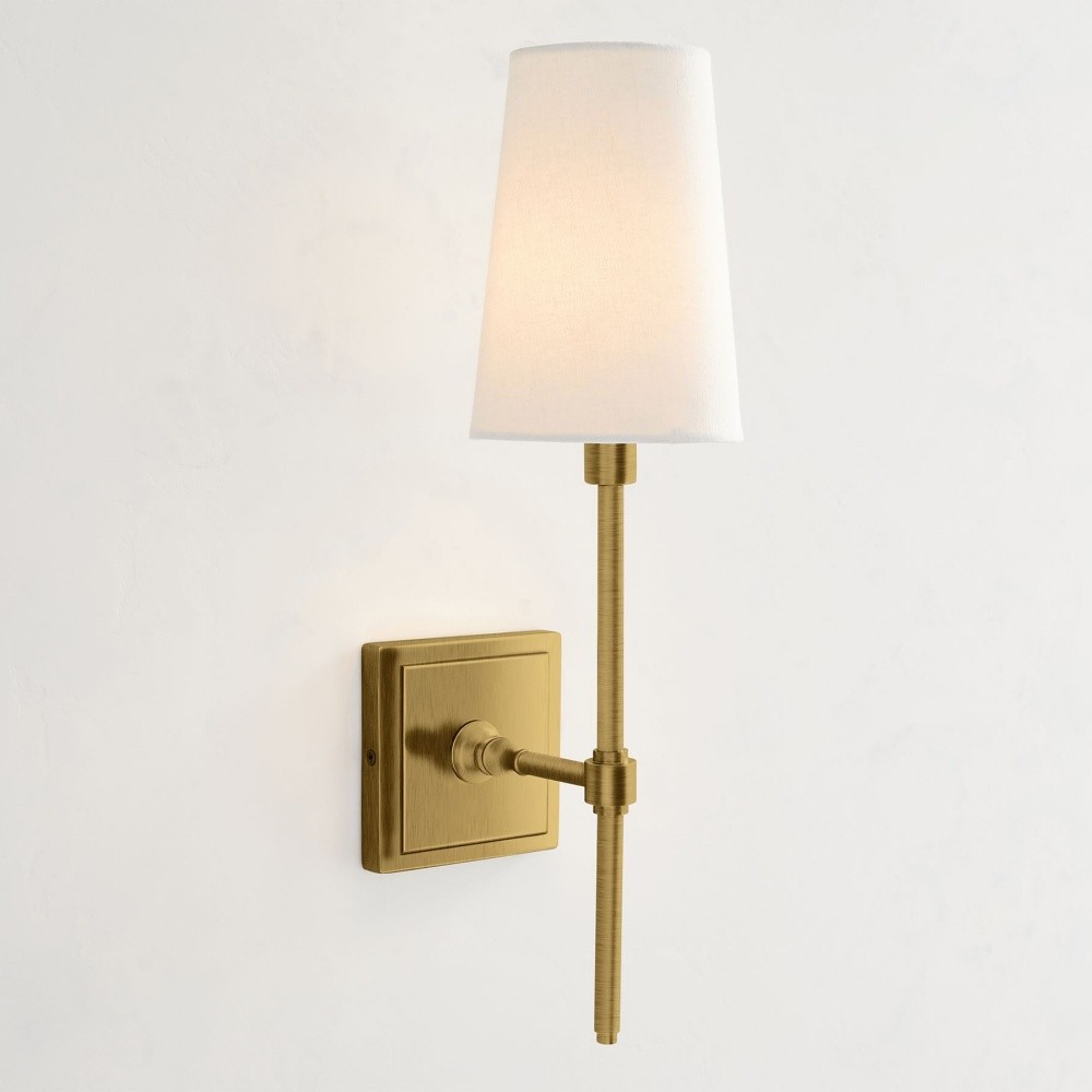 Derlina White Linen Shades Wall Lamp – Retro Metal Multi-Head Lighting Fixture T273