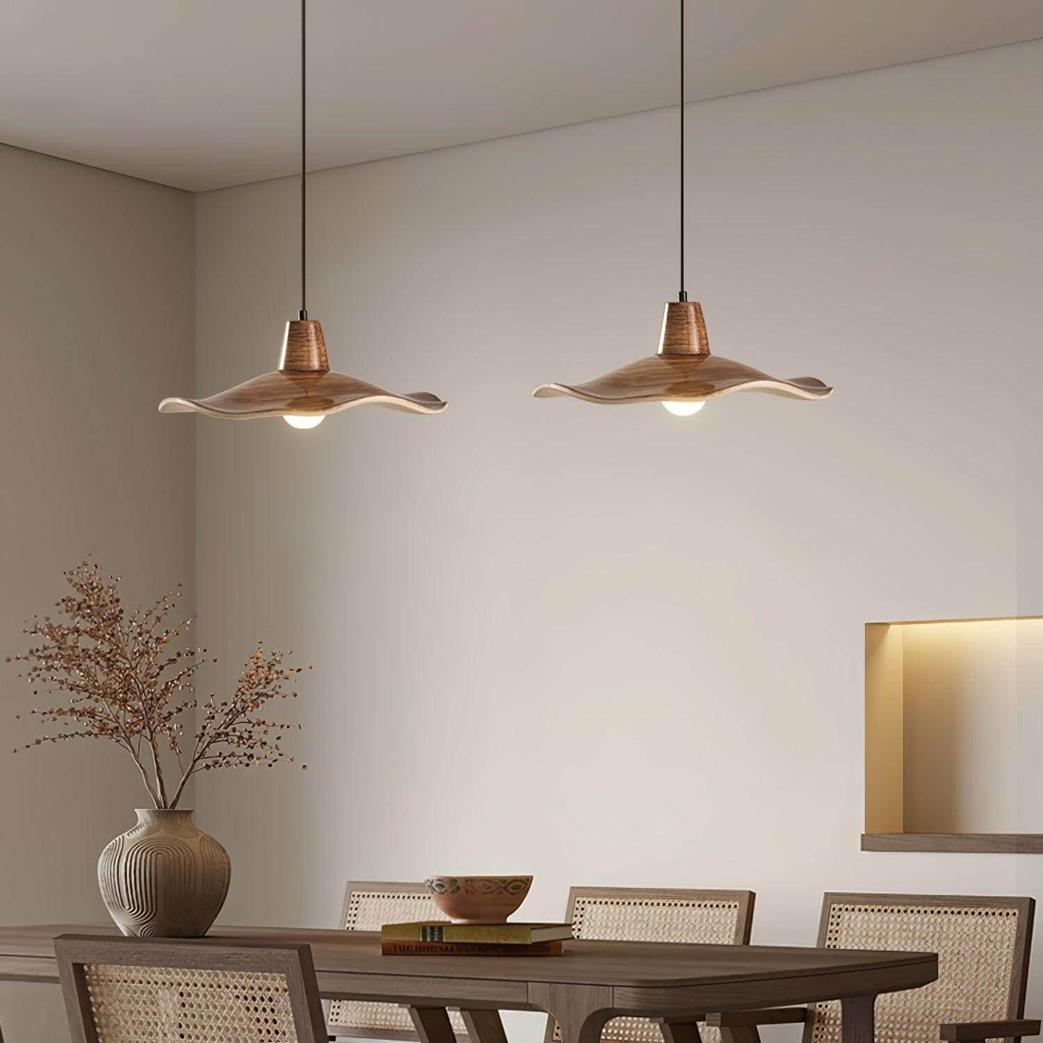 Black Imitation Walnut Wood Grain Kitchen Pendant Lamp M08