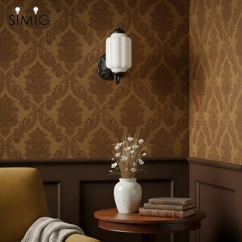 Eloise Vintage Sconce With Milk Glass Shade For Bedroom Or Hallway S194