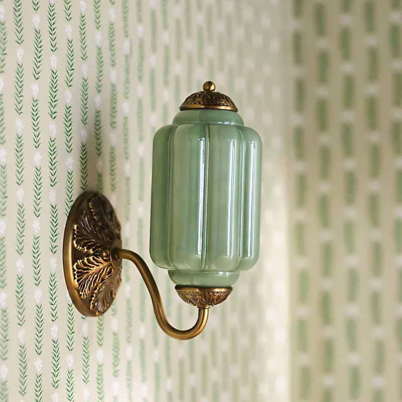 Vintage Glass Candlestick Shaped Wall Lamp M03