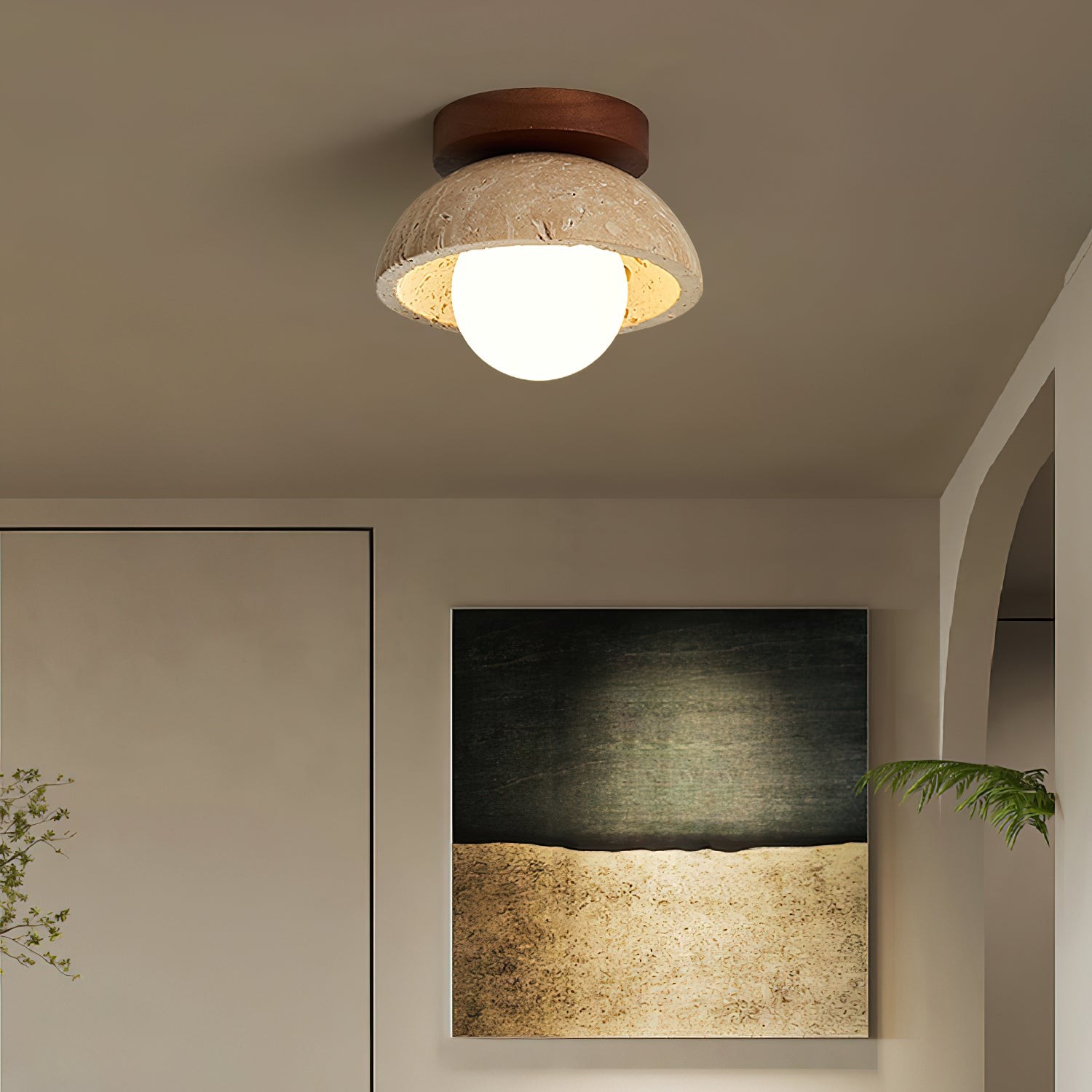 Wabi-Sabi Style Travertine Ceiling Light M221