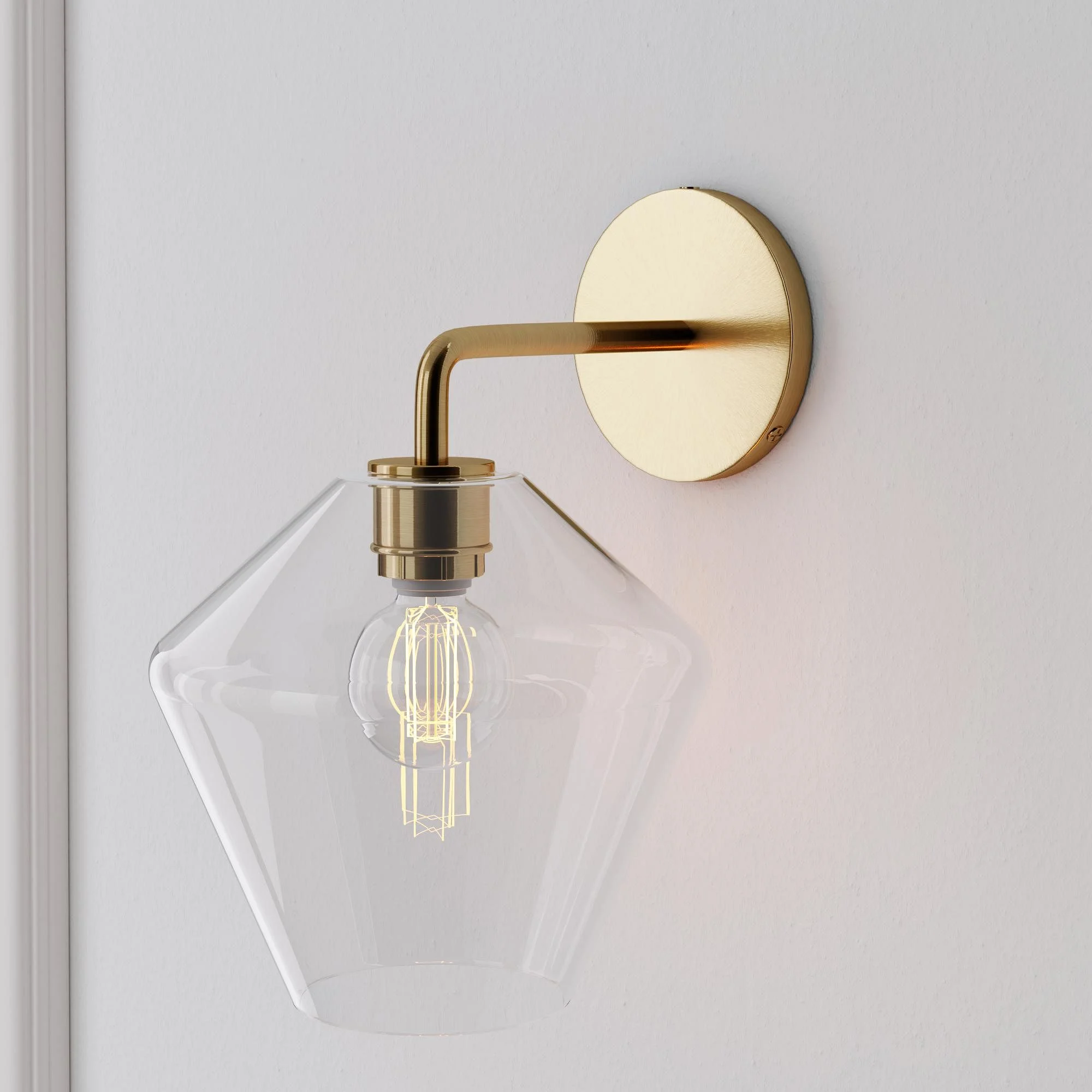Merin Sculptural Milk Glass Geometric Wall Lamp T241