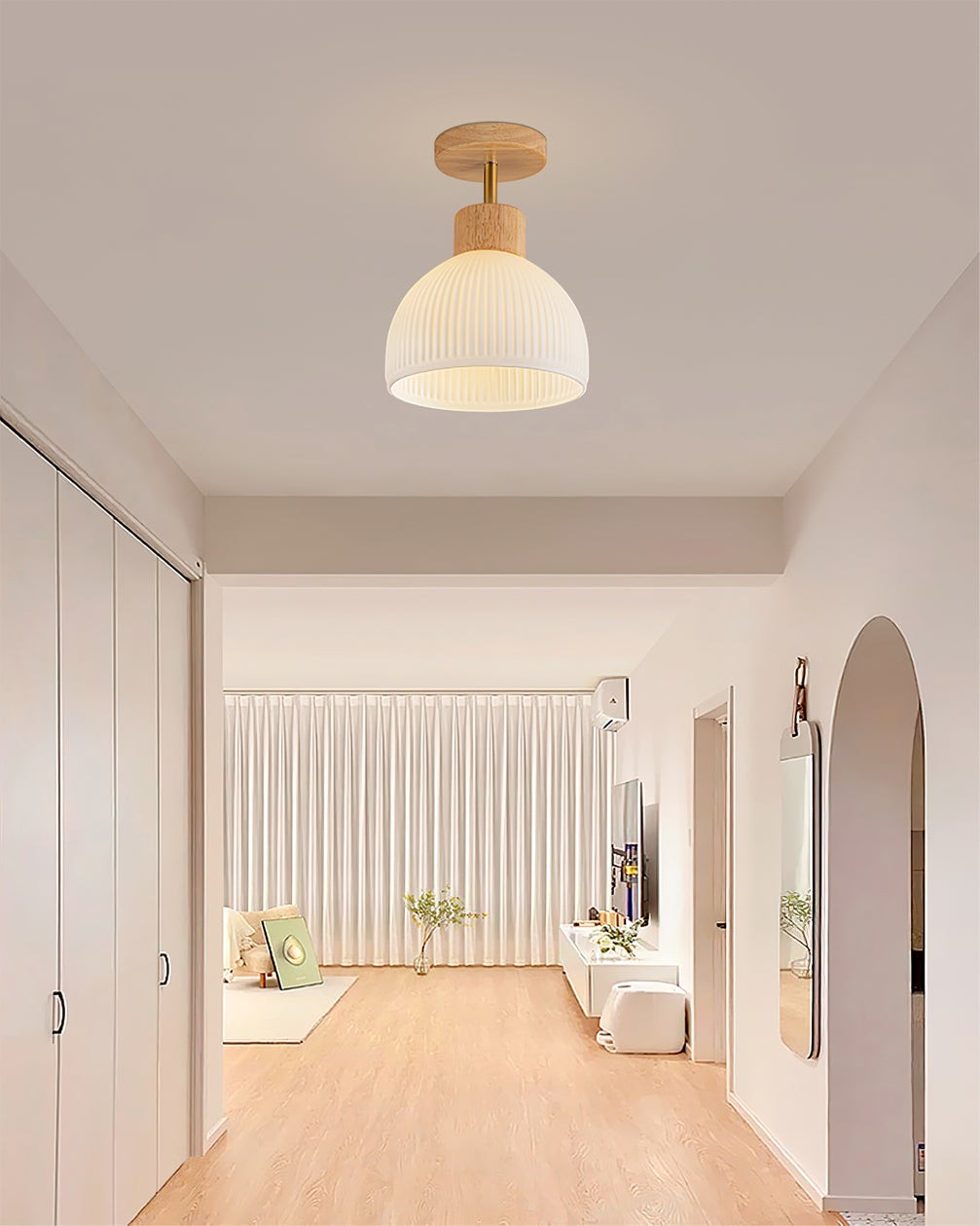 Nordic Wood Style LED Ceiling Lamp M177