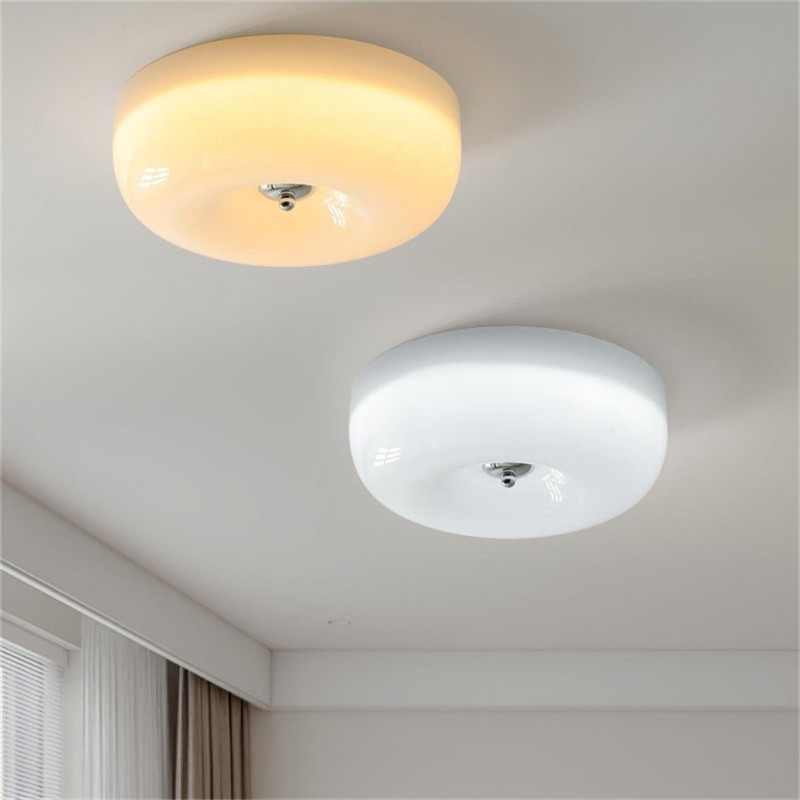 Bauhaus Glass Cream Pudding Ceiling Lamp S151